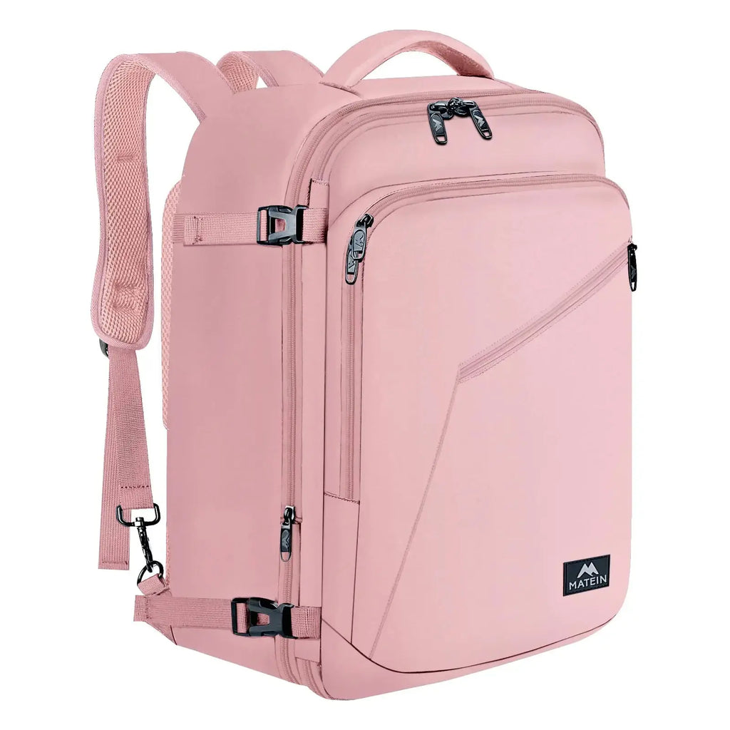 MATEIN Pink Travel Backpack for Women – Airline Approved, Expandable, 35L Convertible Weekender Backpack