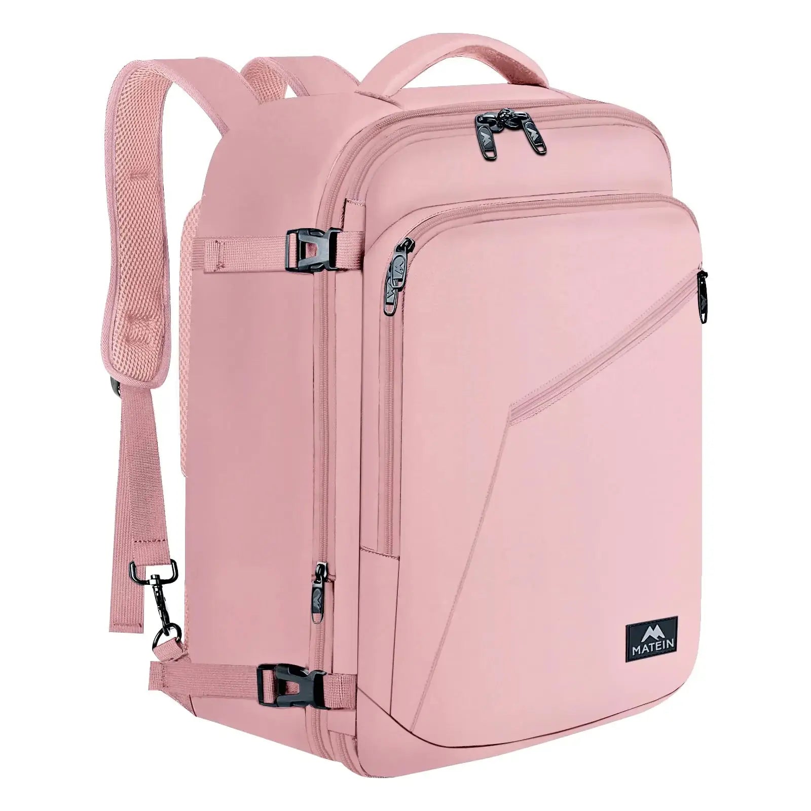 MATEIN Pink Travel Backpack for Women – Airline Approved, Expandable, 35L Convertible Weekender Backpack