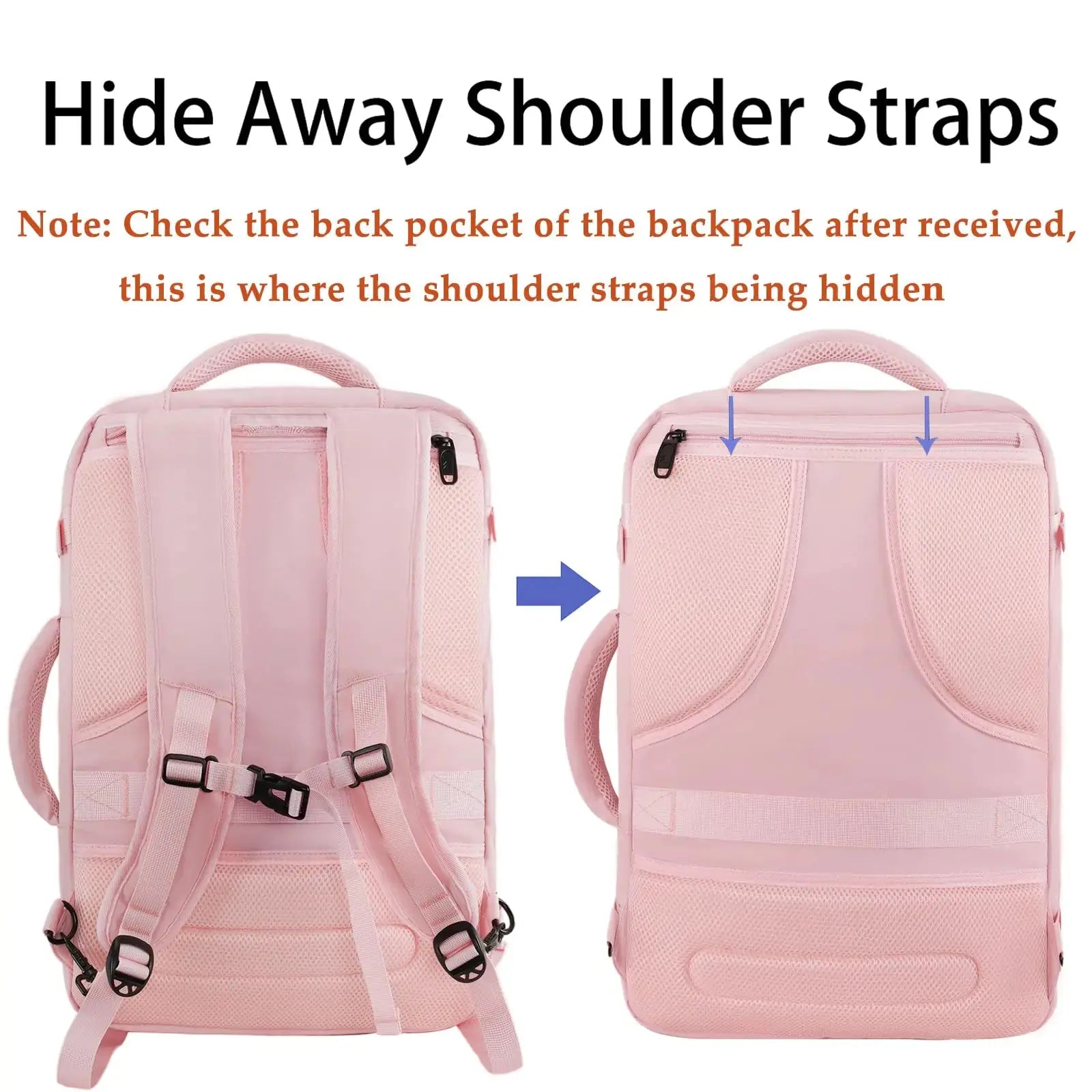 MATEIN Pink Travel Backpack for Women – Airline Approved, Expandable, 35L Convertible Weekender Backpack