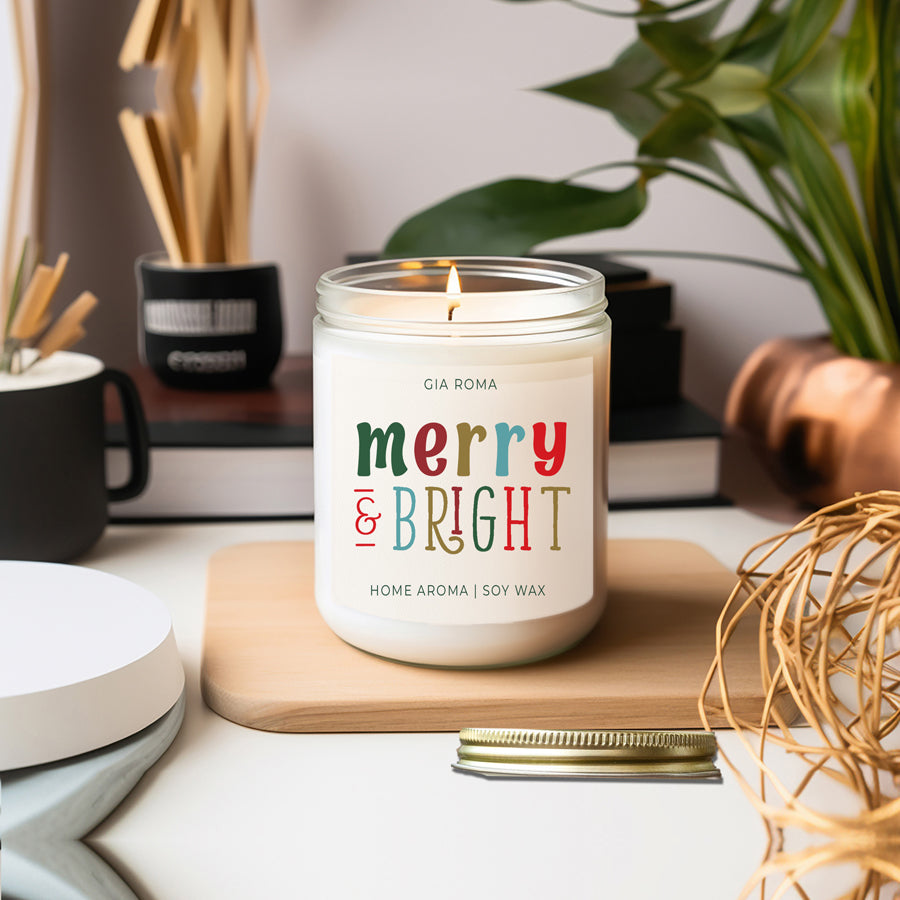 Christmas Scented Candle - Orange Eucalyptus Frankincense Clove Cedar 8oz