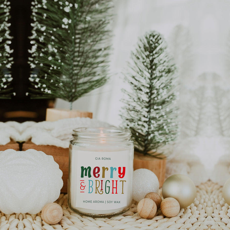 Christmas Scented Candle - Orange Eucalyptus Frankincense Clove Cedar 8oz