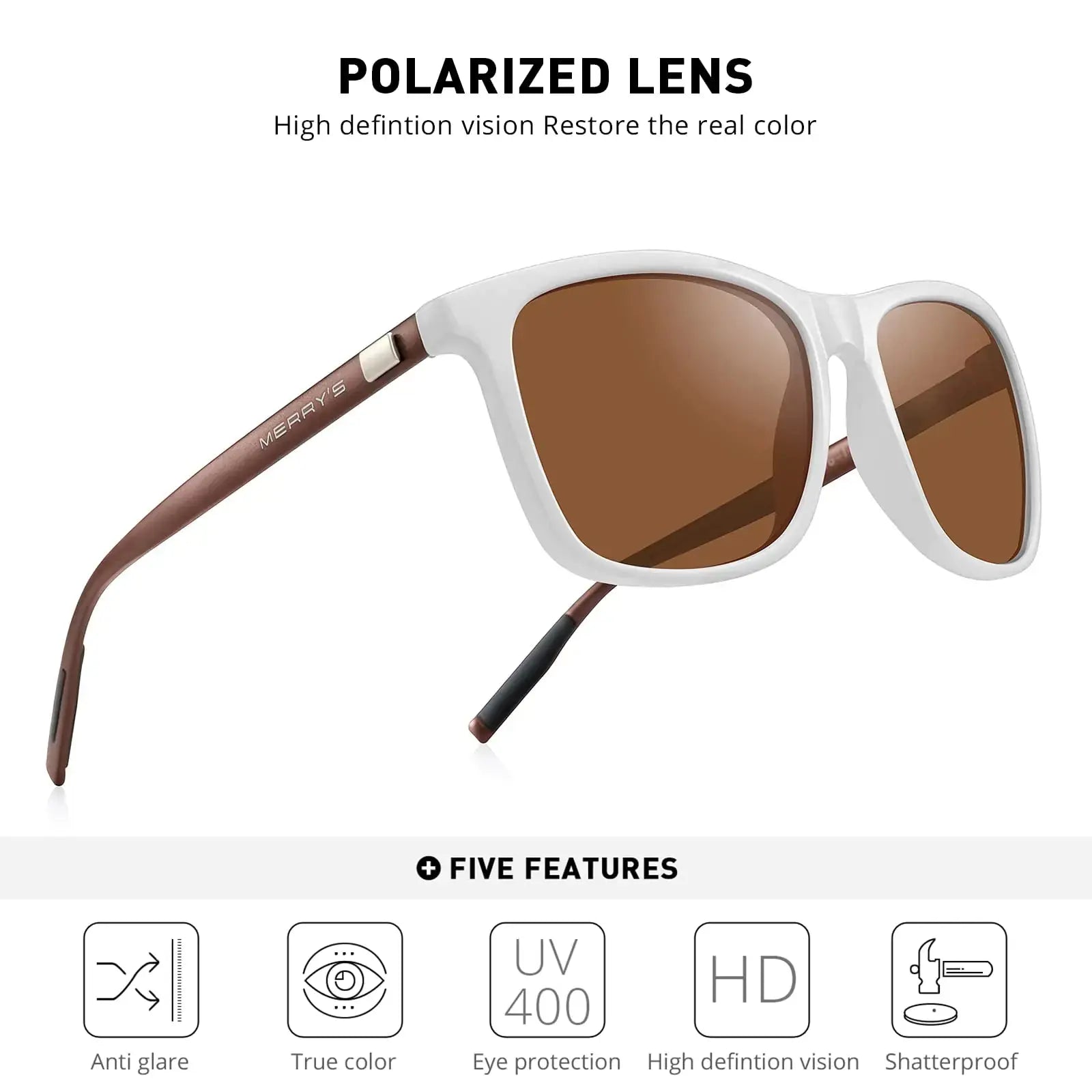 MERRY'S Unisex Polarized Aluminum Sunglasses Vintage Sun Glasses For Men/Women S8286