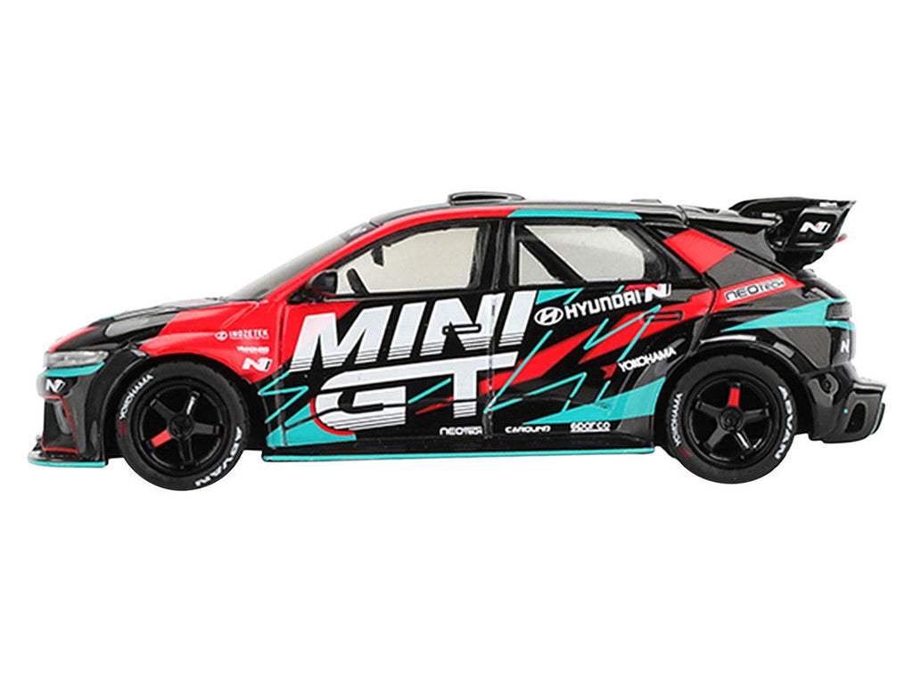 Hyundai Ioniq 5N RS-01T "Mini GT" Black with Graphics "2025 Tokyo Auto Salon" Limited Edition 1/64 Diecast Model Car by Mini GT