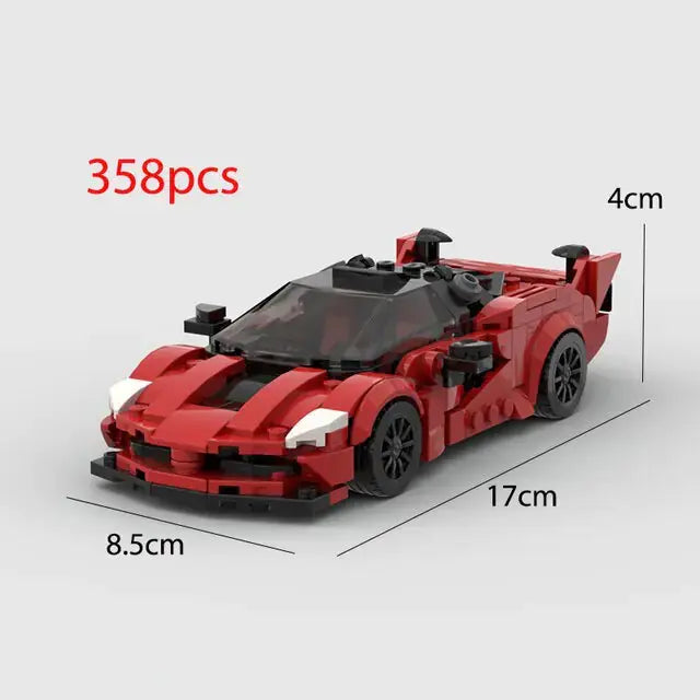 MOC Ferrari 488 Pista Racing Sports Car Building Set