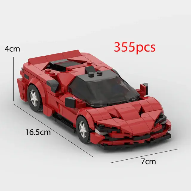 MOC Ferrari 488 Pista Racing Sports Car Building Set