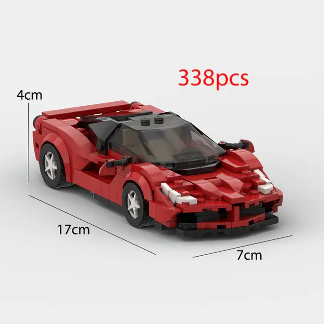 MOC Ferrari 488 Pista Racing Sports Car Building Set