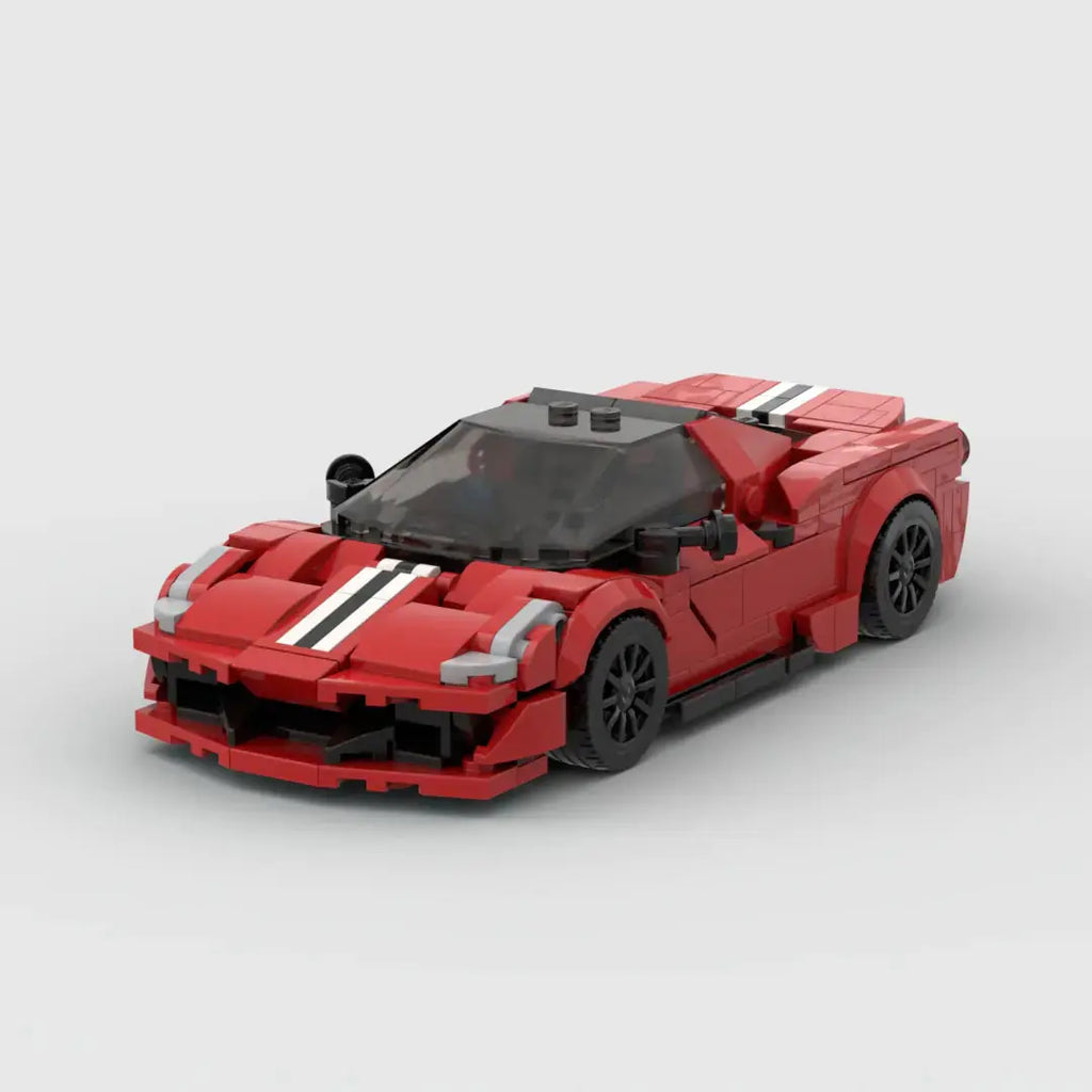 MOC Ferrari 488 Pista Racing Sports Car Building Set