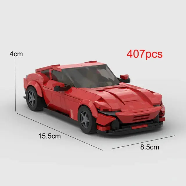 MOC Ferrari 488 Pista Racing Sports Car Building Set