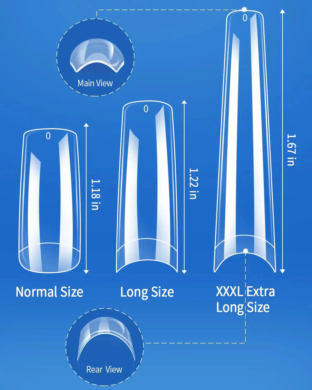 MORGLES Coffin Nail Tips - 240PCS Extra Long Clear Acrylic Nail Tips with Glues Nail Clipper