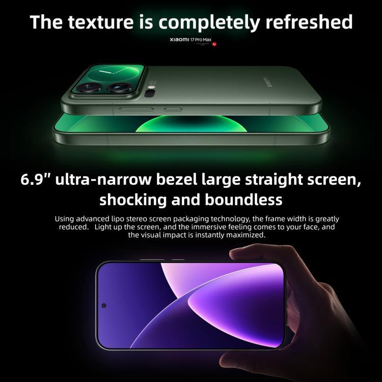 Xiaomi 17 Pro Max, 12GB+512GB, 3D Ultrasonic Fingerprint, 6.9 inch + 2.9 inch Xiaomi HyperOS 3 Snapdragon 8 Elite Gen 5 Octa Core, NFC, Network: 5G (Black)