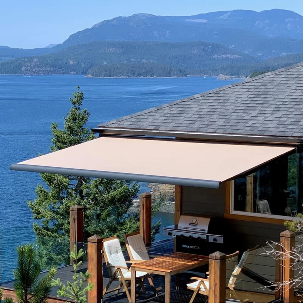 Multiple Awnings Brasilia Slim Premium Full Cassette Manual Retractable Sun Shade Awning (SAK91420)
