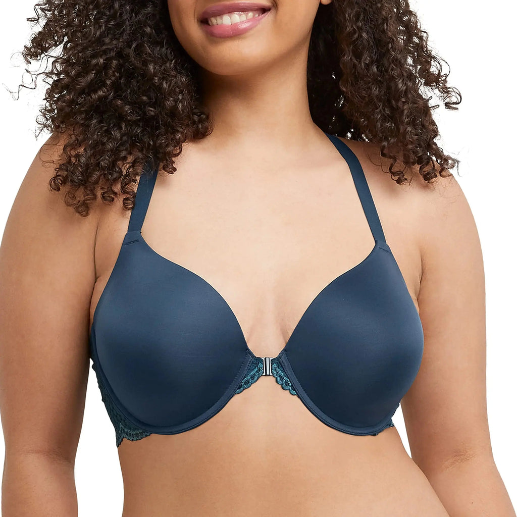 Maidenform Womens One Fab Fit Everyday Full Coverage Racerback Bra 34C Urchin Teal/Bleached Indigo