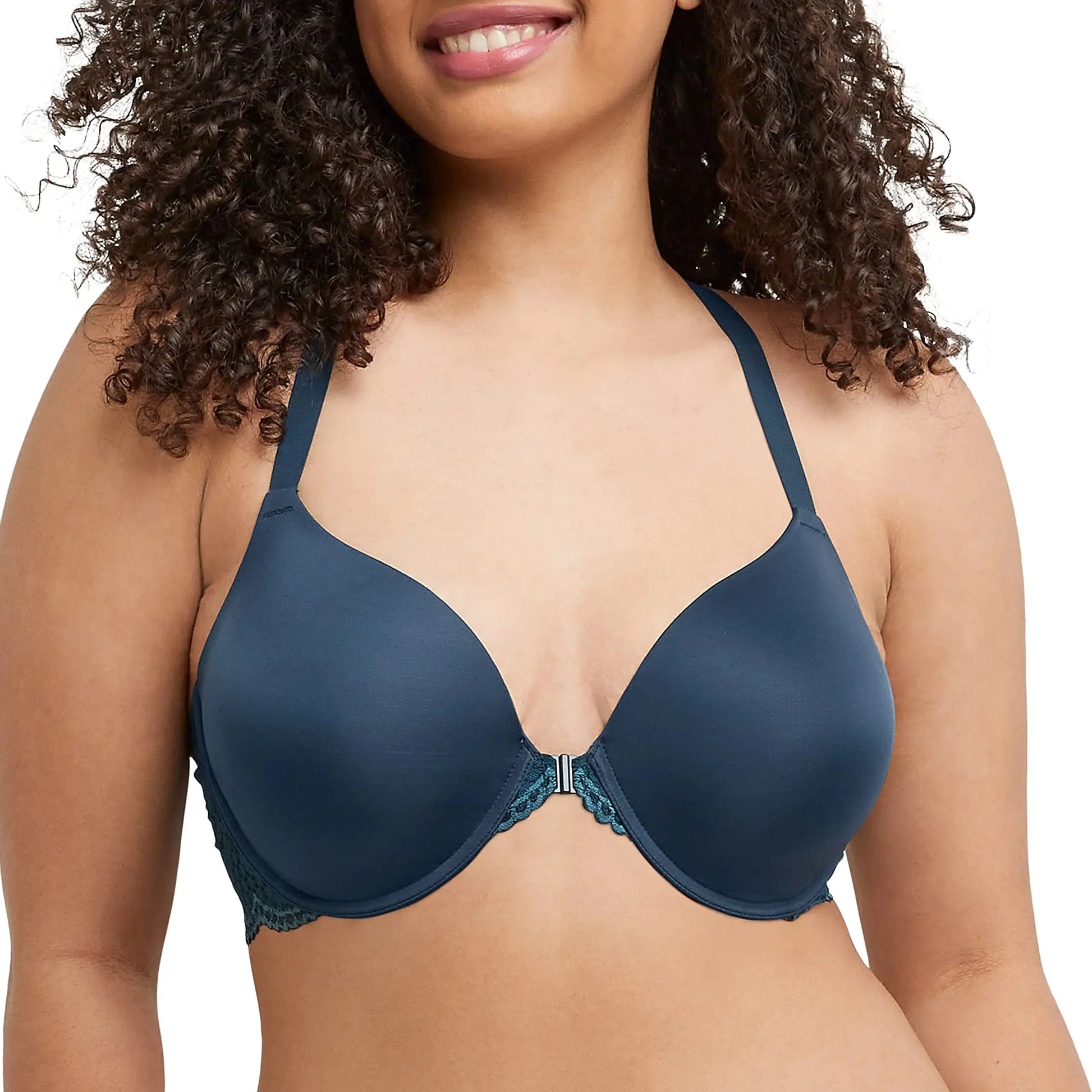 Maidenform Womens One Fab Fit Everyday Full Coverage Racerback Bra 34C Urchin Teal/Bleached Indigo