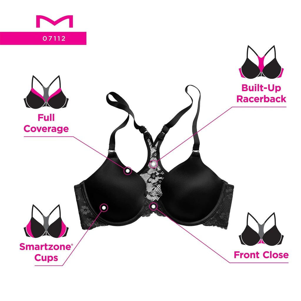 Maidenform Womens One Fab Fit Everyday Full Coverage Racerback Bra 34C Urchin Teal/Bleached Indigo