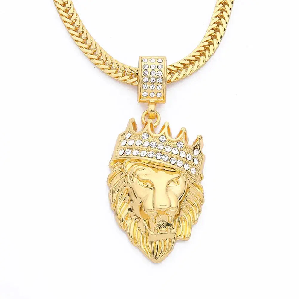 Majestic Men's Lion Head Necklace – Bold & Regal Style