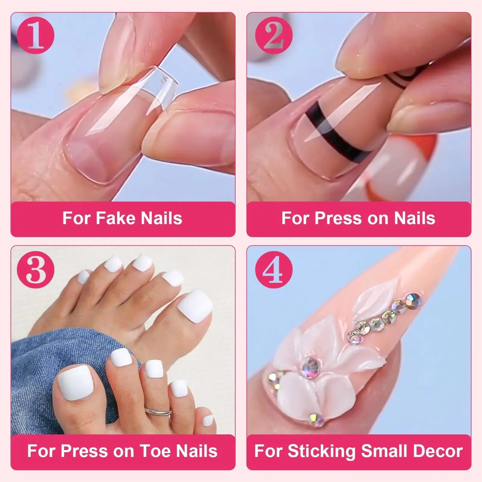 Makartt 2Pcs Quick Nail Glue for Press on Nails: Artificial Nail Adhesive Glue