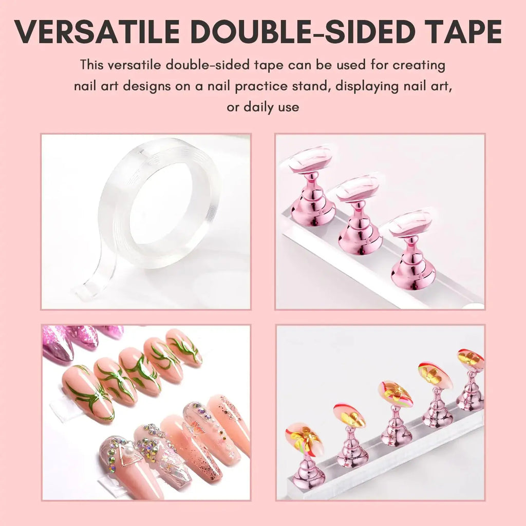 Makartt Nail Stand for Press On Nails - 5pcs Magnetic Nail Display Holder for Painting & Design - Pink