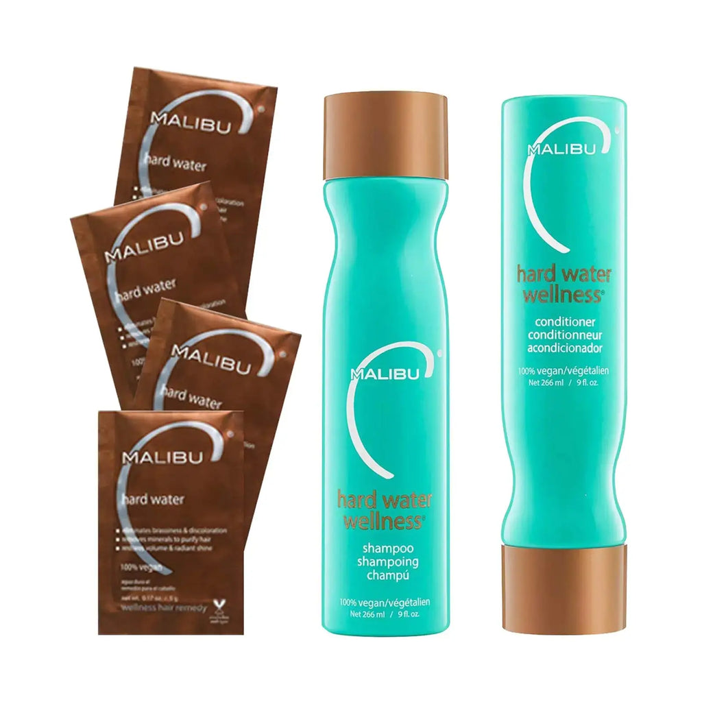 Malibu C Hard Water Wellness Collection - Shampoo, Conditioner & Mask Packets (33.8 oz)
