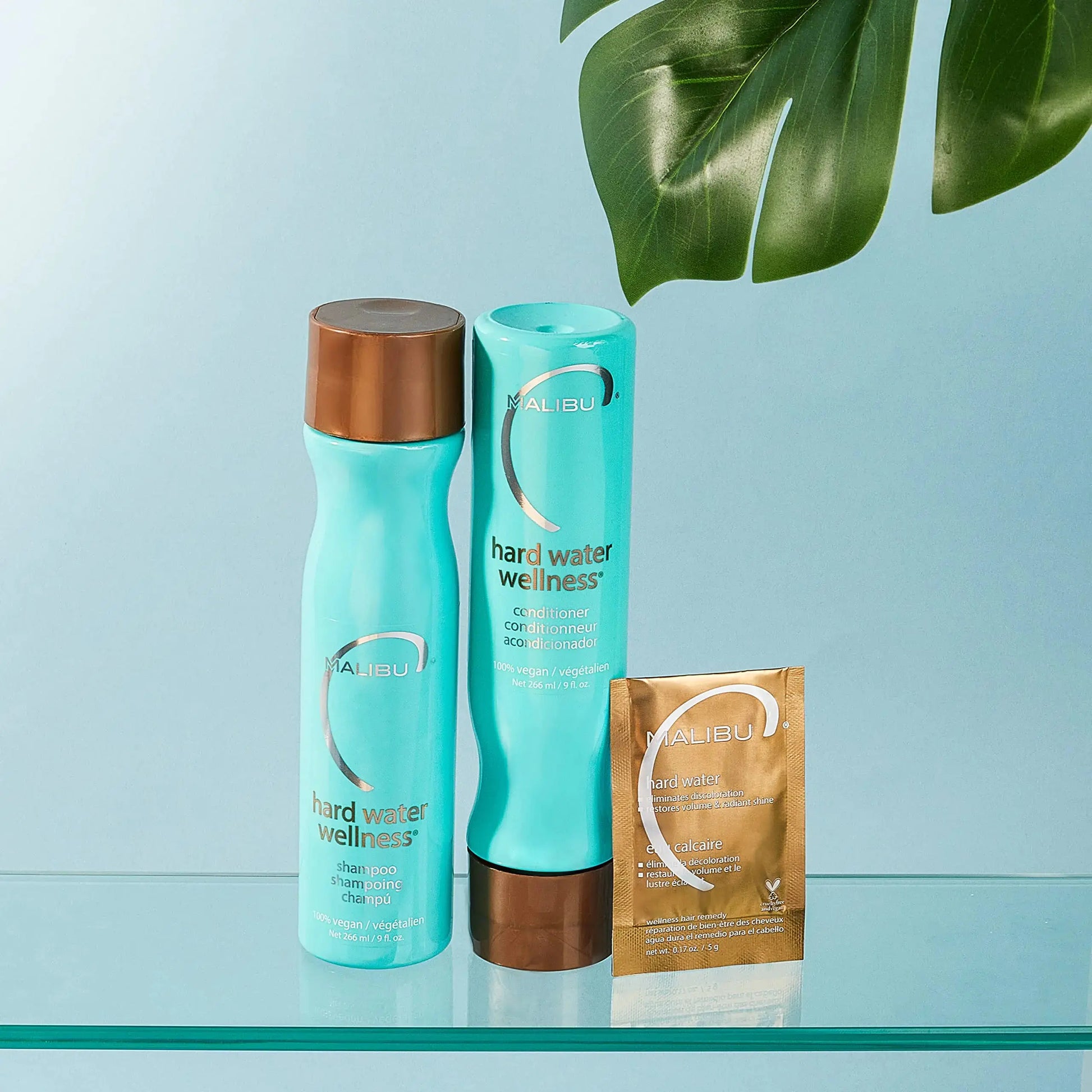 Malibu C Hard Water Wellness Collection - Shampoo, Conditioner & Mask Packets (33.8 oz)