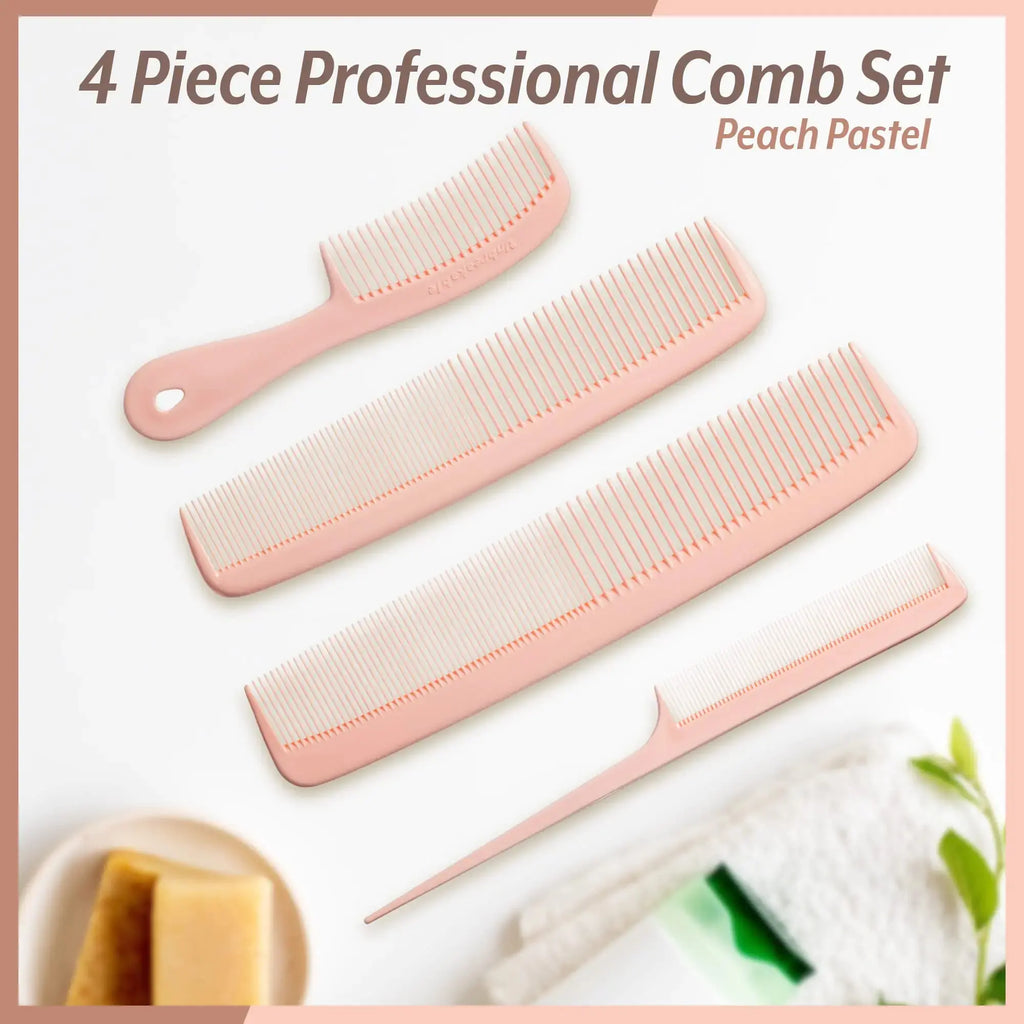 Mars Wellness 4 Piece Professional Comb Set | USA Made
