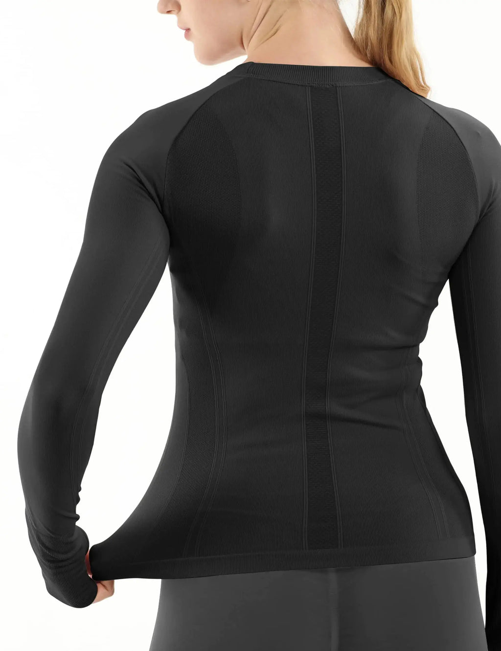 MathCat Seamless Workout Shirts for Women | Long Sleeve Athletic Top Slim Fit