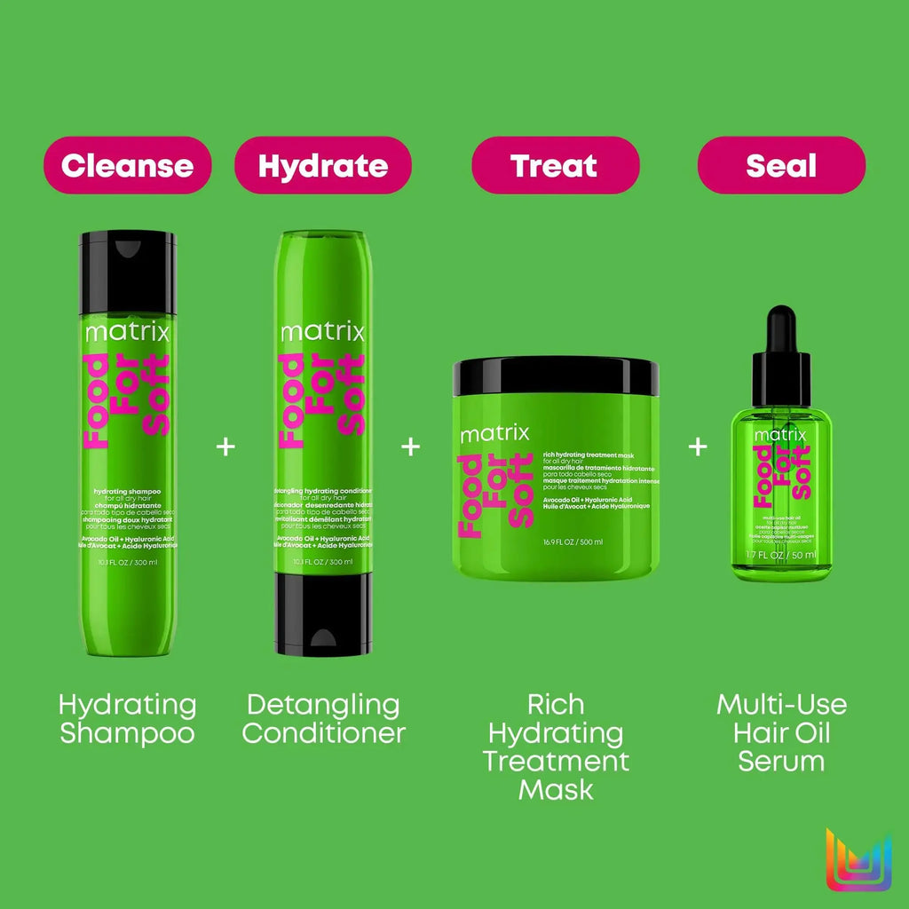 Matrix Food For Soft Shampoo - Hydrating Shampoo for Dry & Brittle Hair with Avocado Oil & Hyaluronic Acid (10.14 Fl Oz)