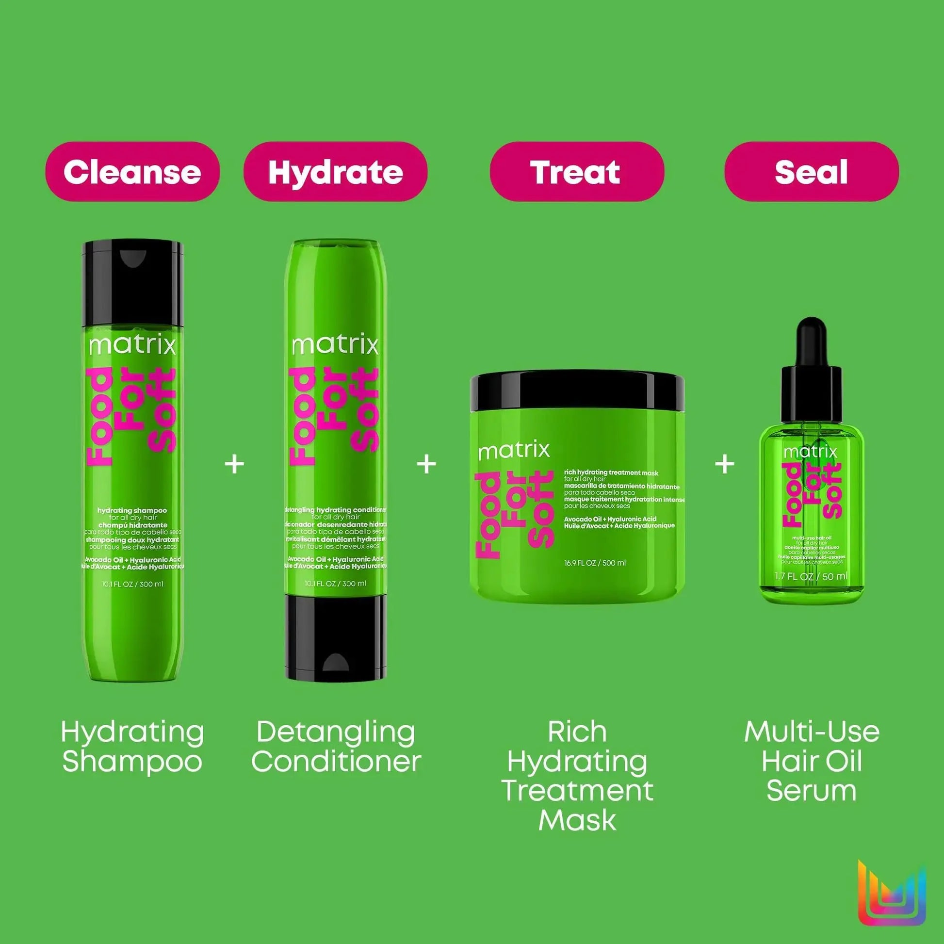 Matrix Food For Soft Shampoo - Hydrating Shampoo for Dry & Brittle Hair with Avocado Oil & Hyaluronic Acid (10.14 Fl Oz)