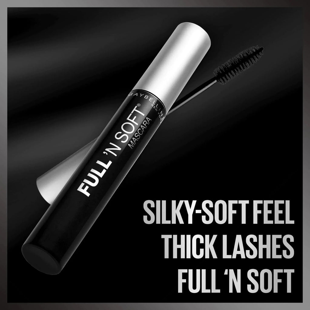 Maybelline Full 'N Soft Waterproof Mascara, Very Black, 1 Count 0.28 Fl Oz (Pack of 1)