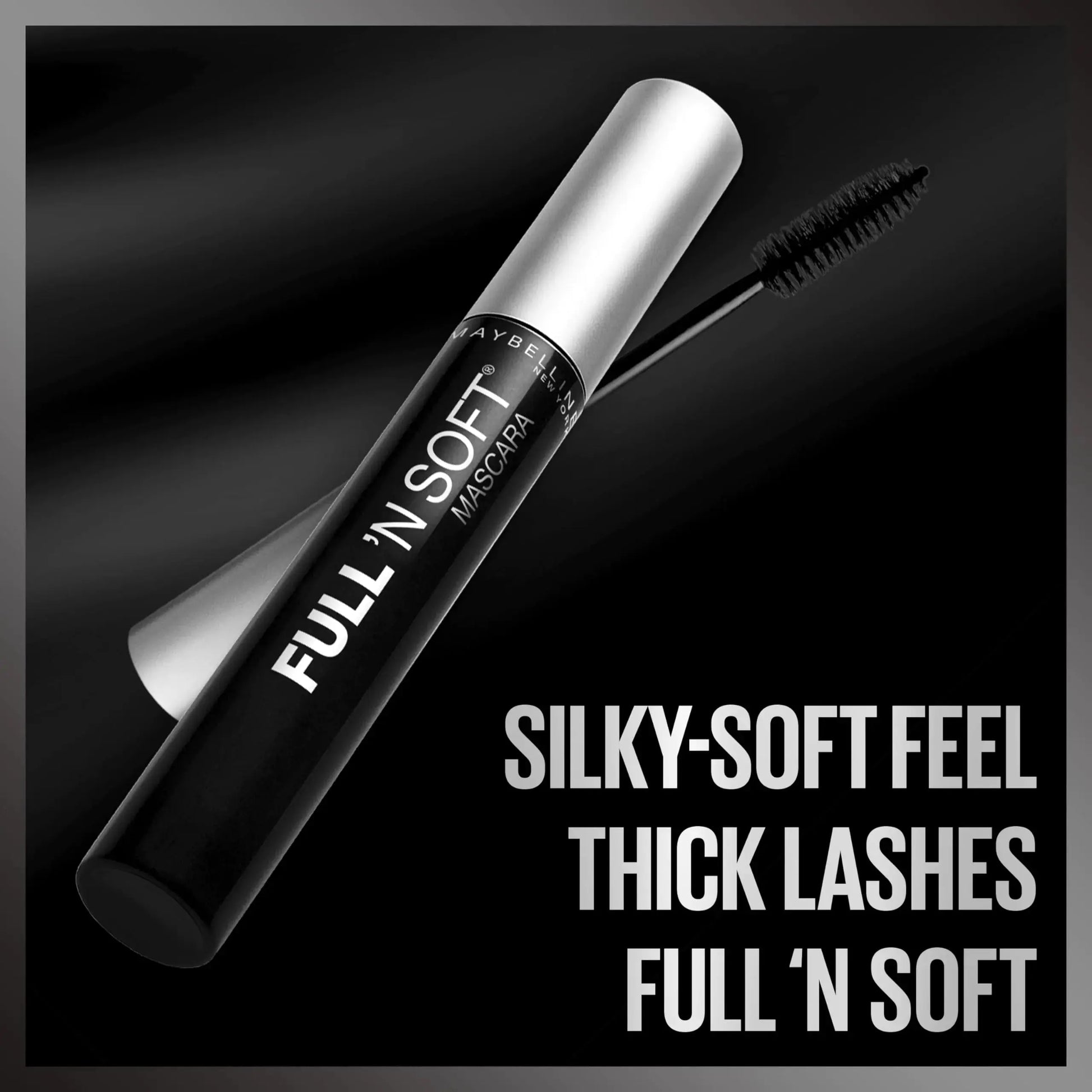 Maybelline Full 'N Soft Waterproof Mascara, Very Black, 1 Count 0.28 Fl Oz (Pack of 1)