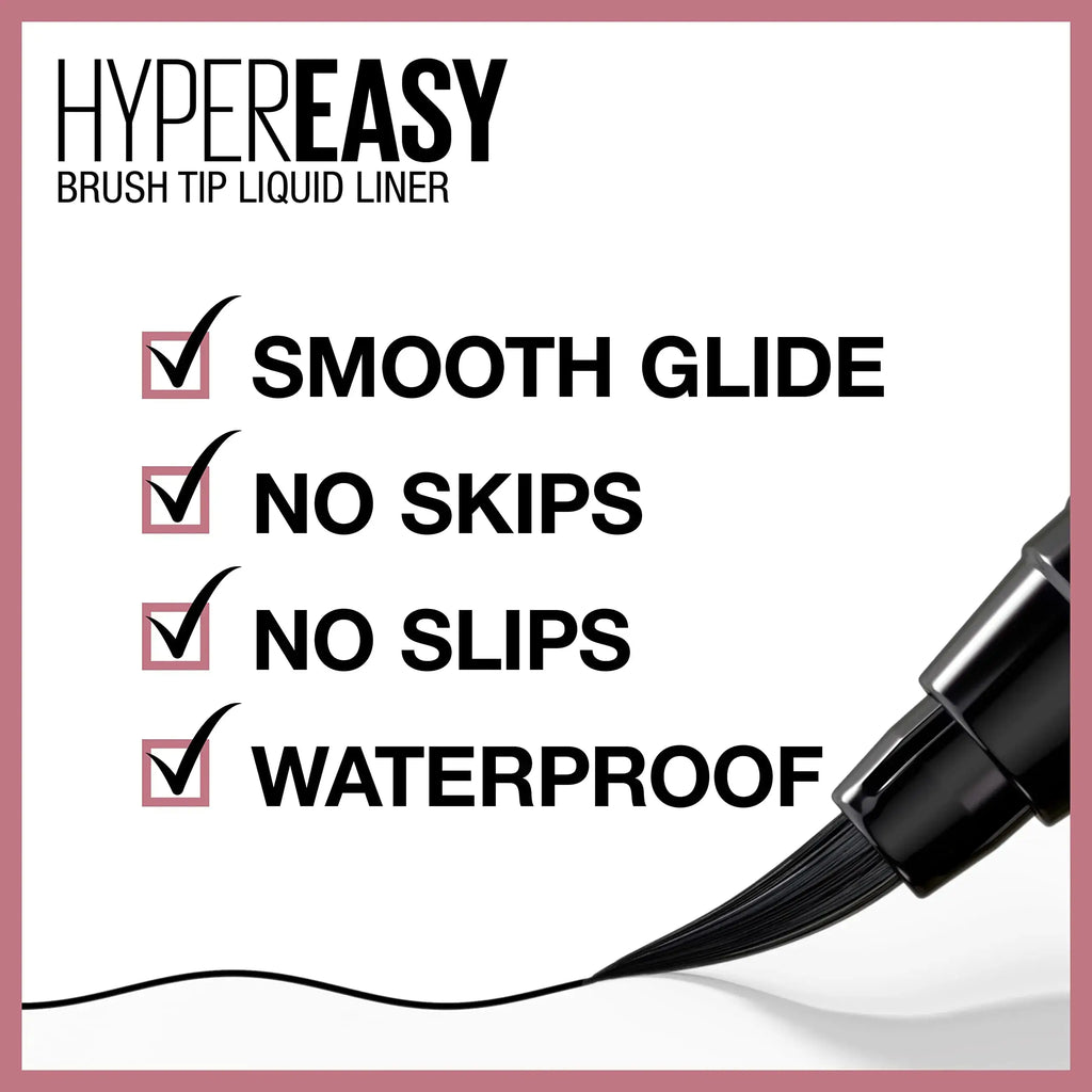 Maybelline Hyper Easy Liquid Pen No-Skip Eyeliner | Satin Finish & Waterproof Formula