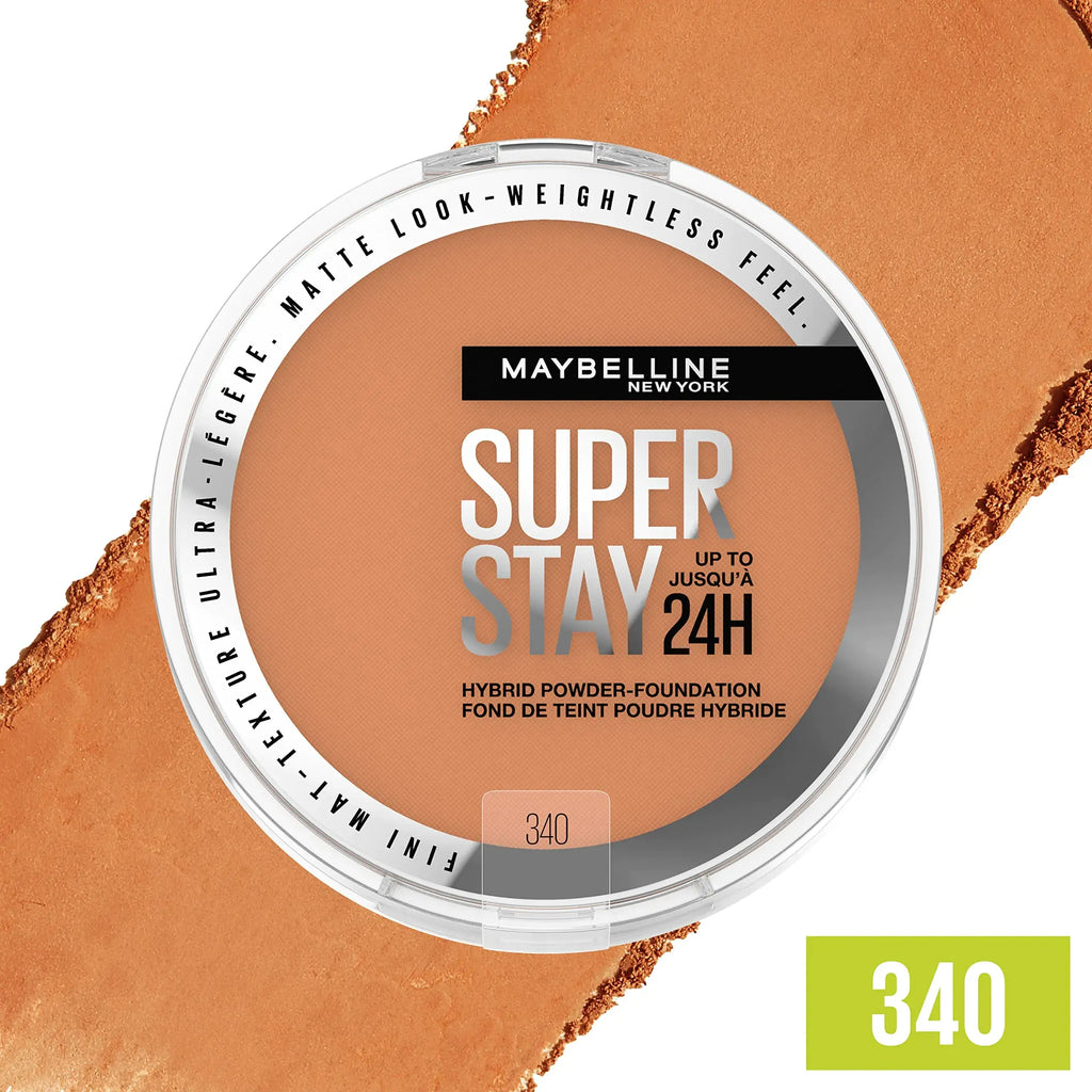 Maybelline Super Stay Up to 24HR Hybrid Powder-Foundation, Medium-to-Full Coverage Makeup