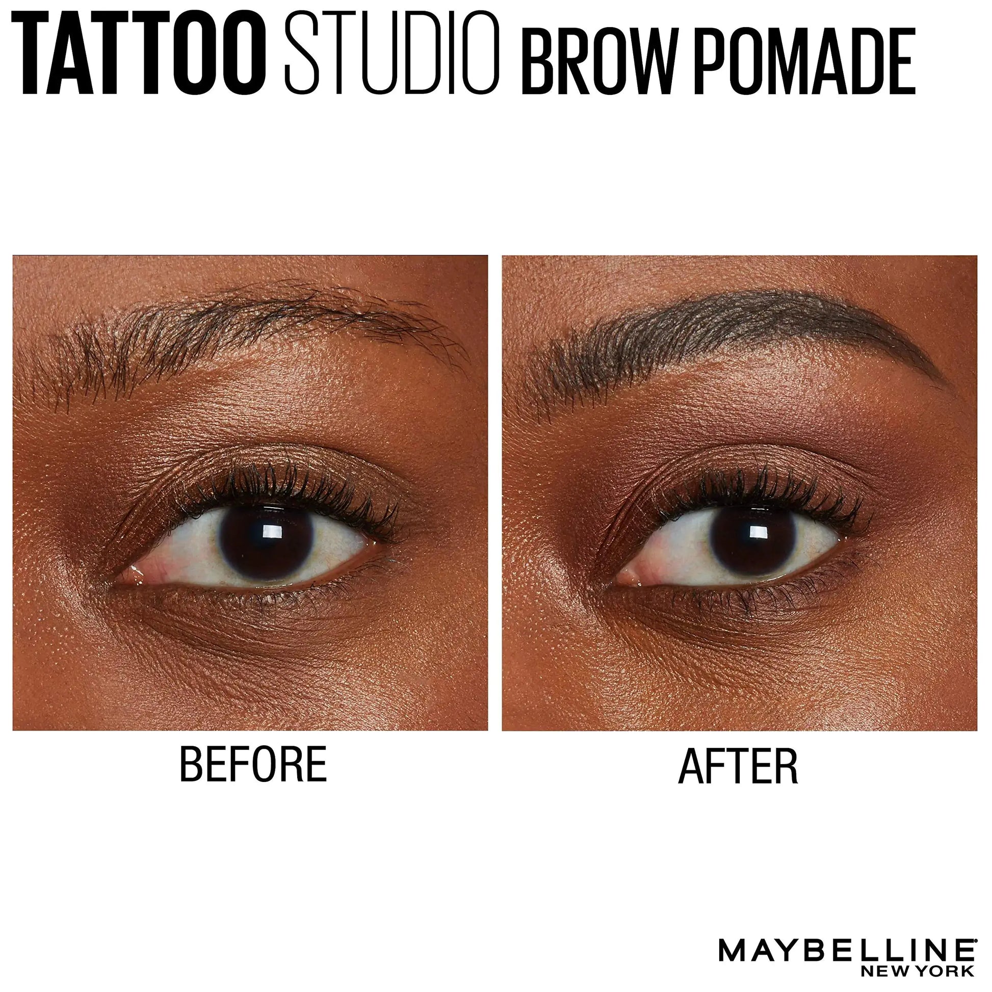 Maybelline TattooStudio Brow Pomade Long Lasting, Buildable, Eyebrow Makeup, 1 Count 382 BLACK BROWN