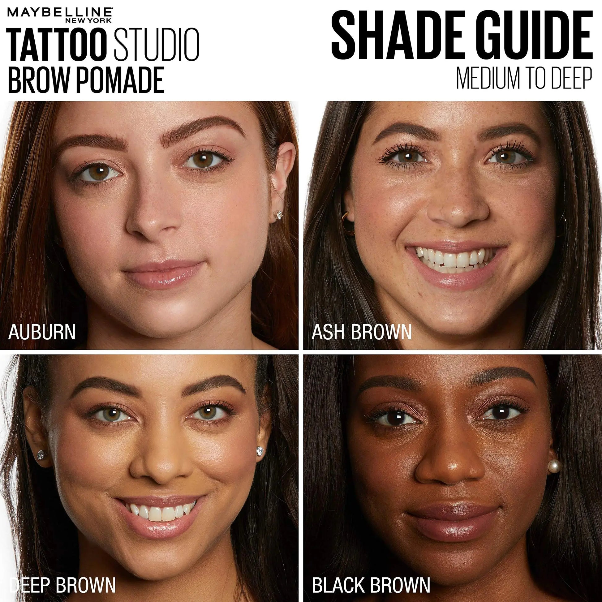 Maybelline TattooStudio Brow Pomade Long Lasting, Buildable, Eyebrow Makeup, 1 Count 382 BLACK BROWN