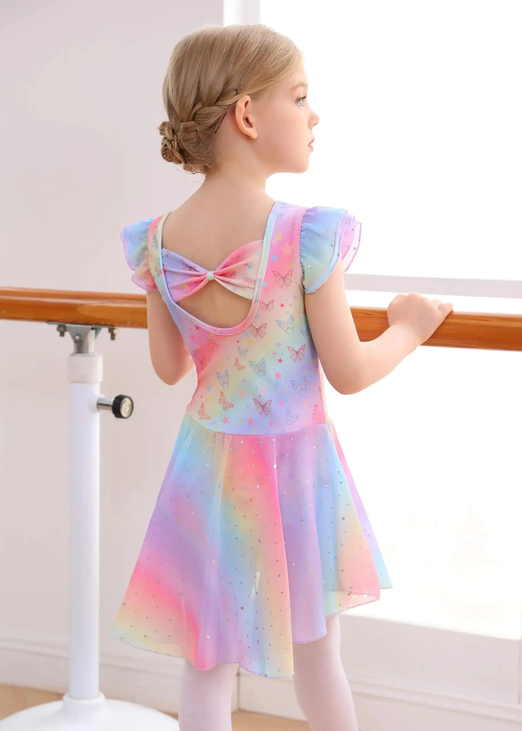 MdnMd Toddler Girls Ballet Leotards with Skirt - Dance Ballerina Outfit Dresses