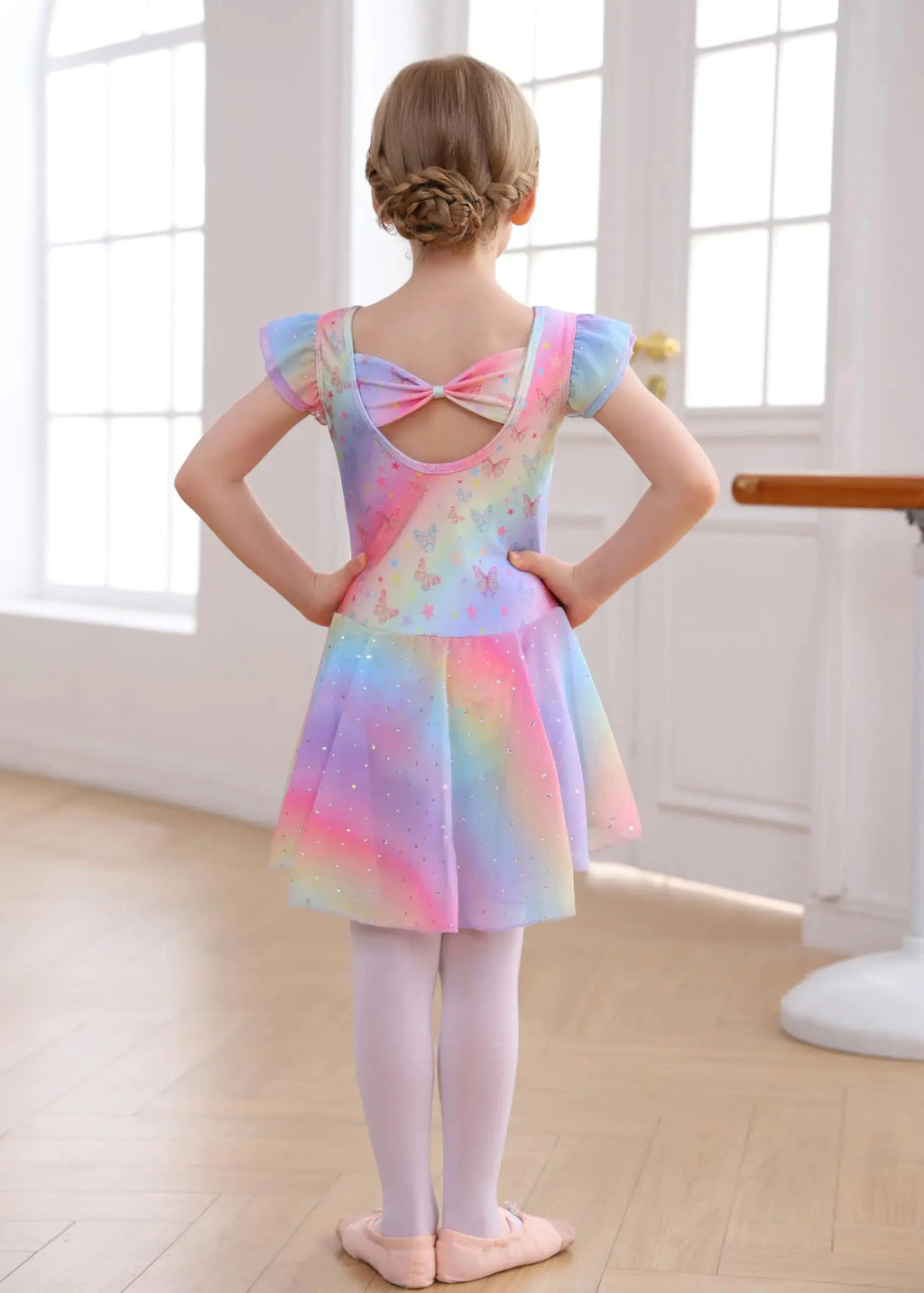 MdnMd Toddler Girls Ballet Leotards with Skirt - Dance Ballerina Outfit Dresses