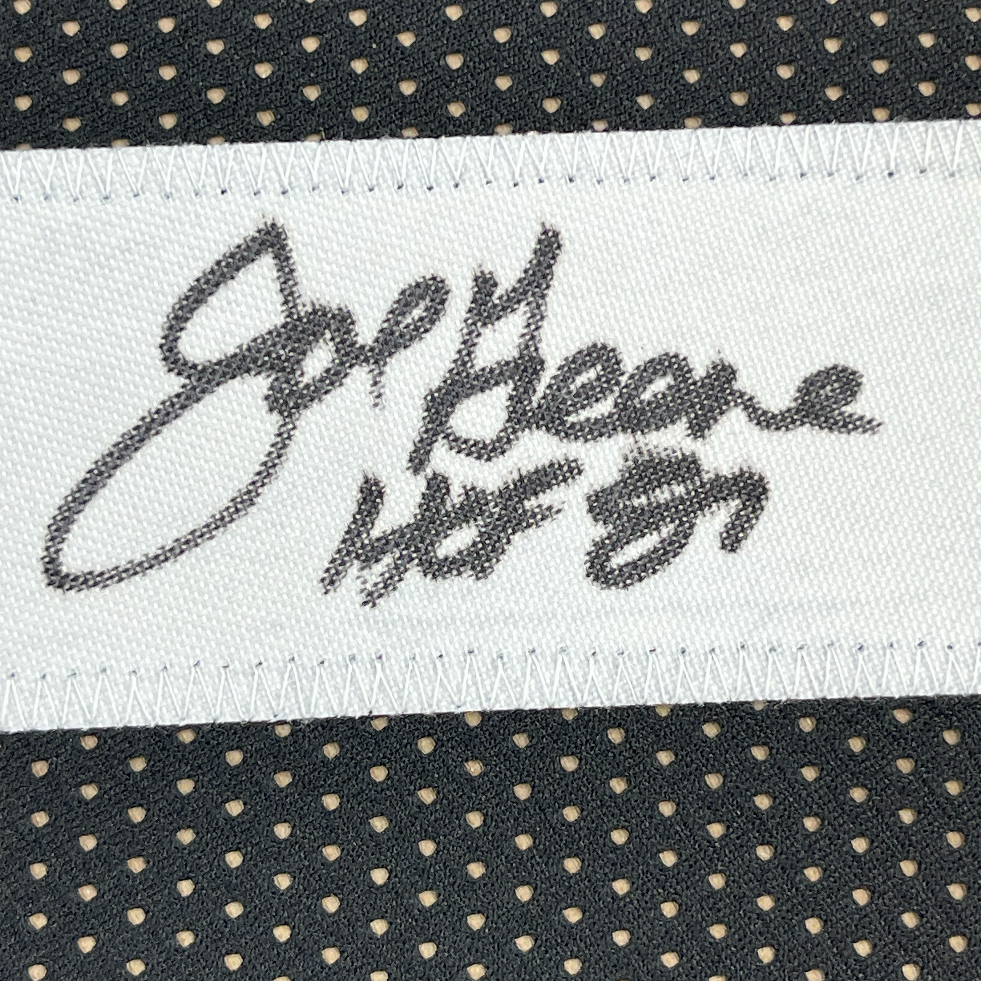 Framed Autographed/Signed Mean Joe Greene HOF 87 35x39 Pittsburgh Black Football Jersey JSA COA