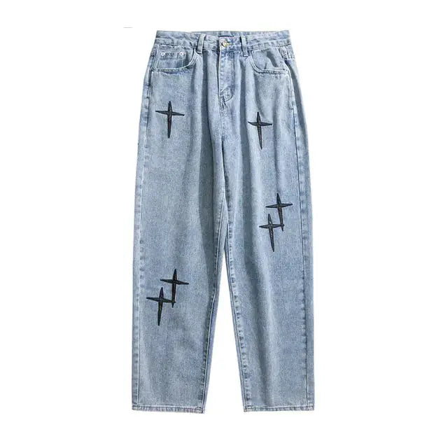 Men Straight Loose Wide-Leg Pants