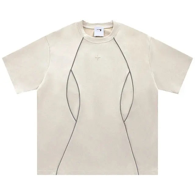 Men Suede Tshirt Reflective Striped