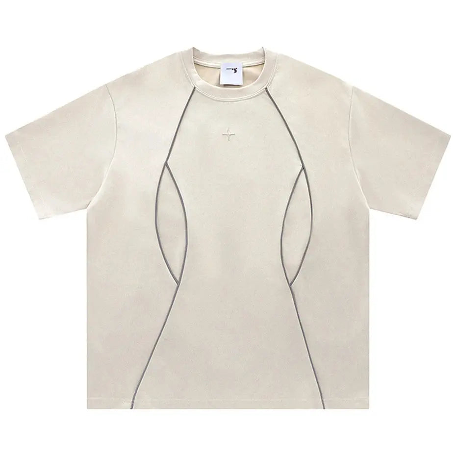Men Suede Tshirt Reflective Striped