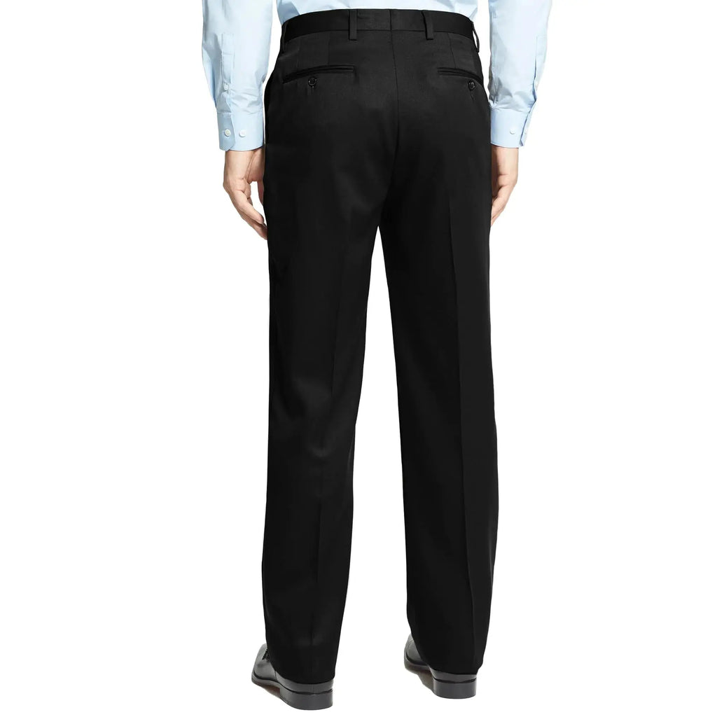 Men's Cozy Hidden Expandable Waist Dress Pants | Premium Stretch Texture Weave Work to Weekend Pant 44W x 34L Black