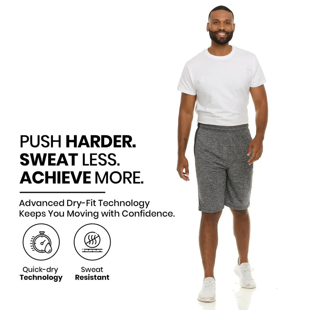 Men's Dry-Fit Sweat Resistant Active Athletic Performance Shorts