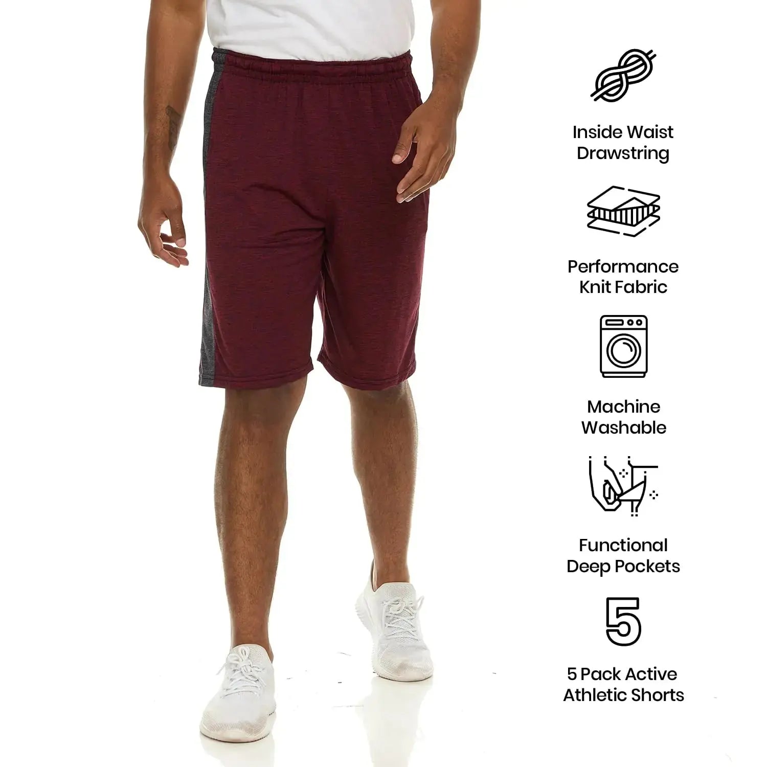 Men's Dry-Fit Sweat Resistant Active Athletic Performance Shorts