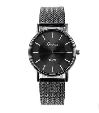 Mesh Belt Quartz Wristwatches for Women and Men