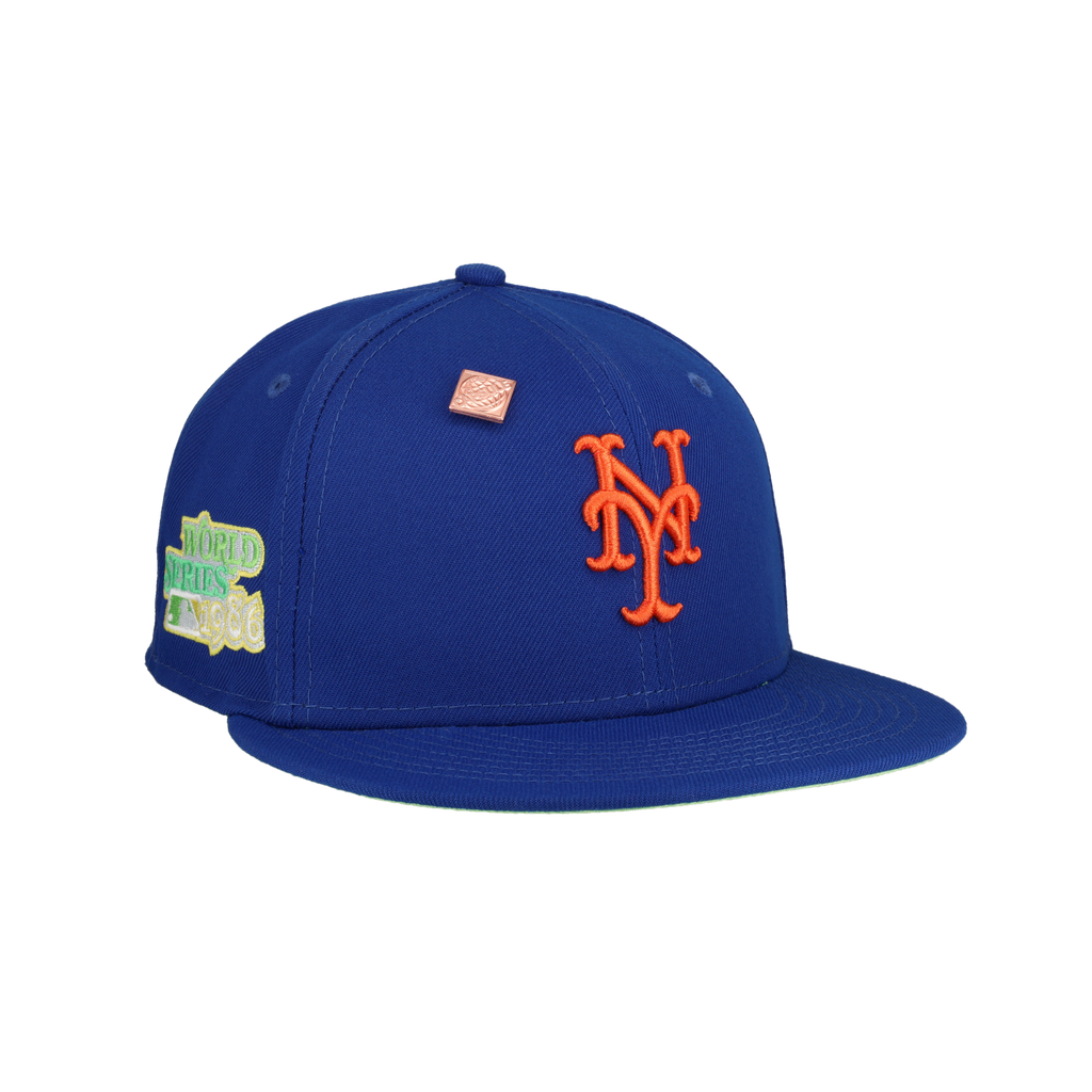 New York Mets Citrus Pop 1986 World Series Patch Fitted Hat