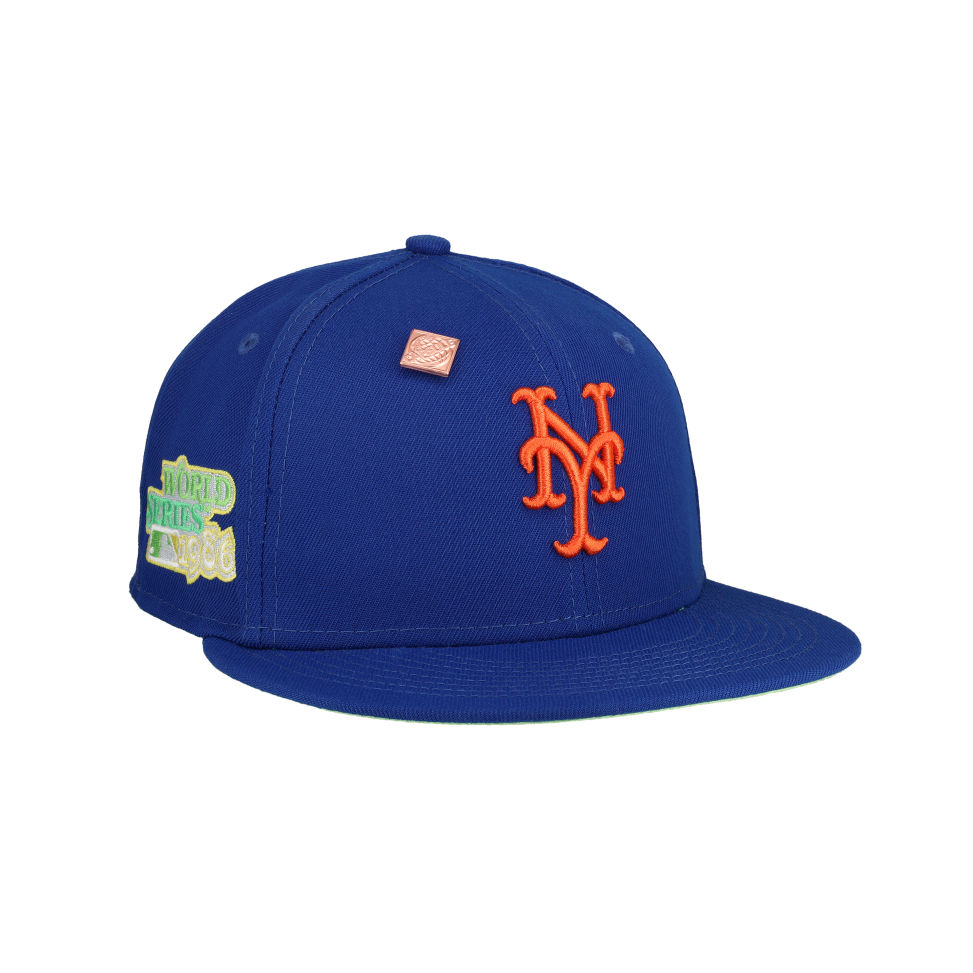 New York Mets Citrus Pop 1986 World Series Patch Fitted Hat