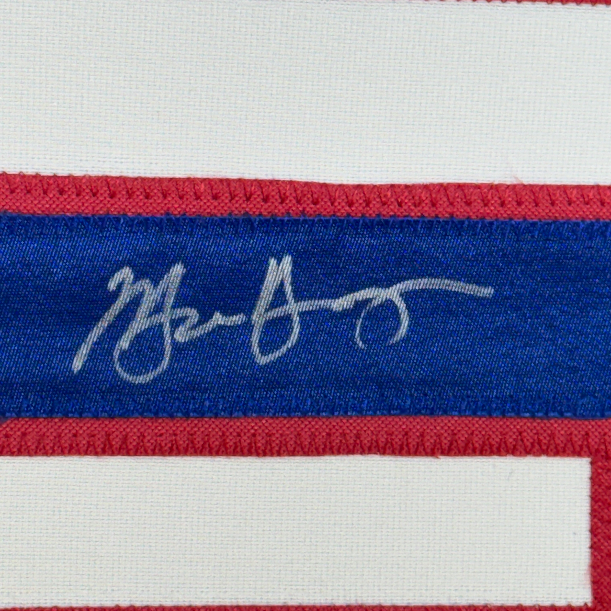 Framed Autographed/Signed Michael Young 35x39 Texas White Baseball Jersey JSA COA