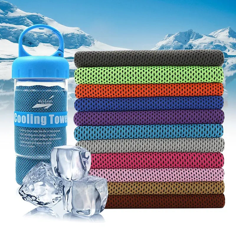 Microfiber Rapid Cooling Sport Face Towel - High Density Cold Sense Yarn