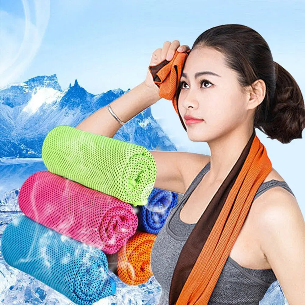 Microfiber Rapid Cooling Sport Face Towel - High Density Cold Sense Yarn