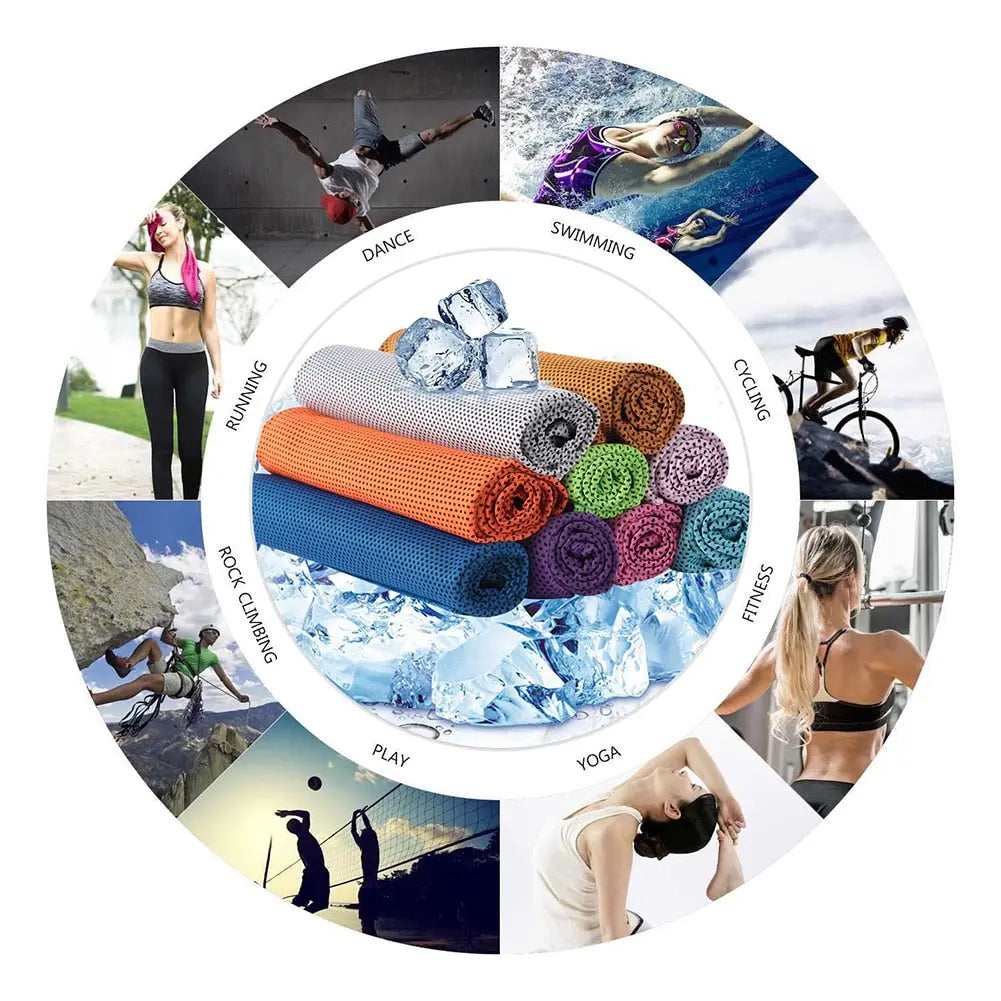 Microfiber Rapid Cooling Sport Face Towel - High Density Cold Sense Yarn