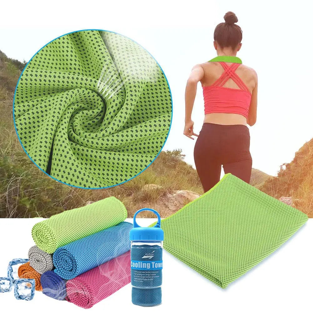 Microfiber Rapid Cooling Sport Face Towel - High Density Cold Sense Yarn